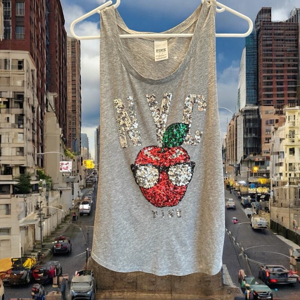 Victoria's Secret Pink NYC New York City
The Big Apple Sequins Bling Tank Size S